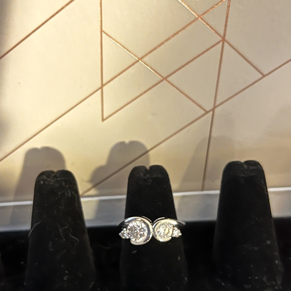 RS Covenant Women's Rhodium Plated Dress Ring Engagement Style Round Cut